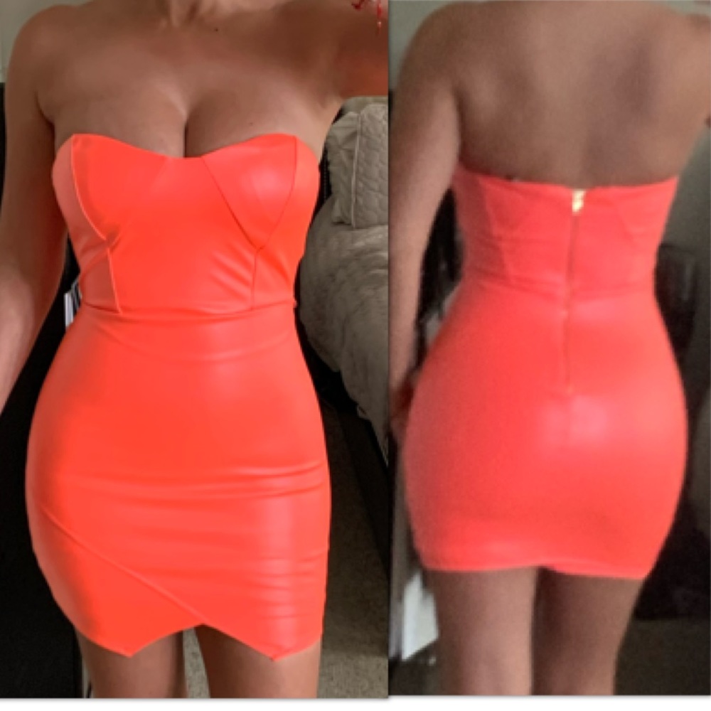 Bebe Neon Coral mini dress